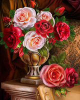 Без бренда «Букет роз в изящной вазе (20шт)» в Набережных Челнах