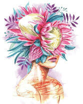 Без бренда «Портрет девушка с оригинальными цветами на голове» в Набережных Челнах