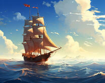 Корабль в тихом море