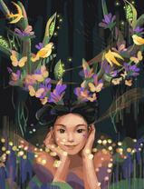 Без бренда «Темноглазая девчонка с цветами и птицами в волосах» в Набережных Челнах