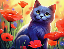 Без бренда «Серый котик и маки» в Набережных Челнах