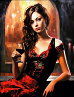 Без бренда «Обворожительная брюнетка с бокалом красного вина» в Набережных Челнах в интернет-магазине  Без бренда «Обворожительная брюнетка с бокалом красного вина» в Набережных Челнах