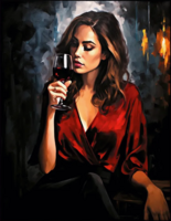 Без бренда «Девушка в красном платье с бокалом вина» в Набережных Челнах в интернет-магазине  Без бренда «Девушка в красном платье с бокалом вина» в Набережных Челнах