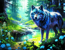 Волк в чаще леса