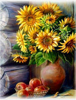 Без бренда «Кувшин с подсолнухами и корзинка с яблоками» в Набережных Челнах