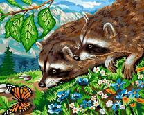 Без бренда «Еноты и бабочка на цветочной поляне» в Набережных Челнах